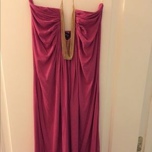 Sky Metallic Necklace Pink Mini Dress